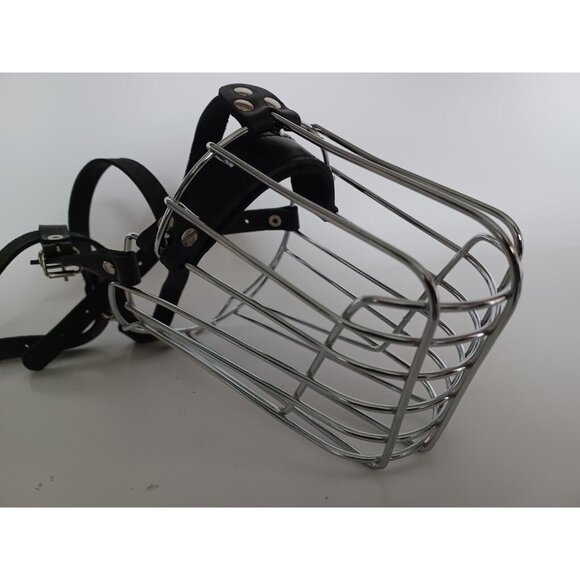 BRONZEDOG Dog Muzzle German Shepherd Wire Basket Metal Mask Leather LARGE - Picture 13 of 13